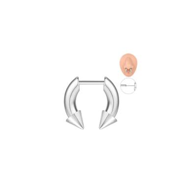 Imagem de 6ixGosh Anel de septo push in de 16 g em forma de C anilhas de septo em forma de C argolas de septo em ferradura para mulheres e homens, argola de cartilagem de nariz de calibre pesado, 8MM, Aço
