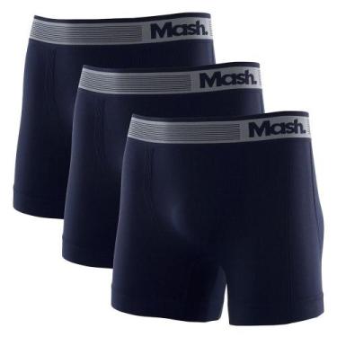 Imagem de Kit 3 Cuecas Boxer Mash Microfibra Sem Costura 710.01, Azul marinho, G