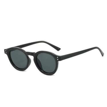 Imagem de Óculos de Sol UV400 - Pequenos Redondos com Rebites Estilo Punk e Lentes Transparentes Estilo Oceano para Homens e Mulheres, Ideais para Esportes ao Ar Livre, Corrida e Ciclismo, Preto
