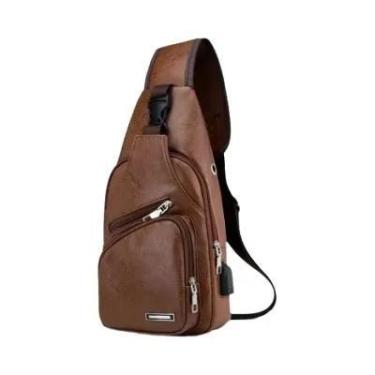 Imagem de Bolsa Transversal Masculina De Grande Capacidade Com Carregamento USB 