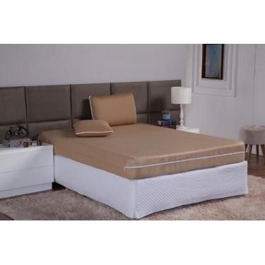 Imagem de Capa De Colchão Para Cama Queen Com Ziper em Malha Gel Elástica Macia 