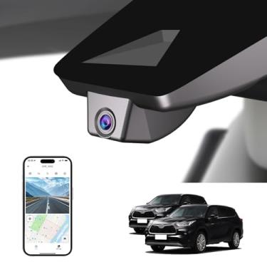 Imagem de KBSYNT Câmera frontal 4K Dash para Toyota Highlander & Hybrid 2020-2025 L LE Limited XLE XSE Platinum UX70 (Gen4), aparência de fábrica OEM, WiFi e aplicativo, G-sensor, gravação em loop, Plug & Play