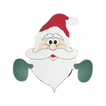 Imagem de Decoração De Natal Com Papai Noel Olhando Para Fora, Enfeite De Jardim