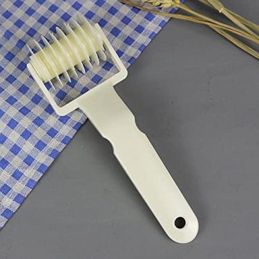 Imagem de Cortador de rolo pizza plástico massa macarrão lattice biscoito ferramenta cozinha para assar massas assados