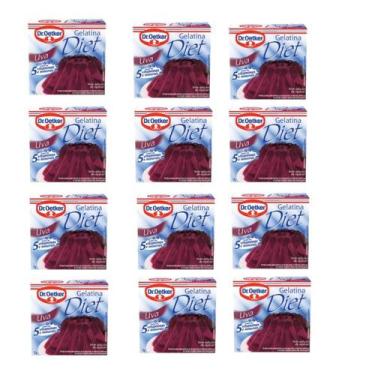 Imagem de Kit c/ 12un Gelatina Diet de Uva 12g  - Dr. Oetker