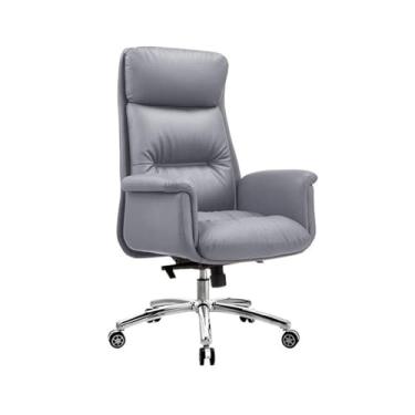 Imagem de WAOCEO Cadeira de escritório cadeira de computador para casa cadeira de escritório assento reclinável cadeira giratória de negócios cadeira de sala de conferências cadeira de sofá cadeira de computador (cor: cinza)