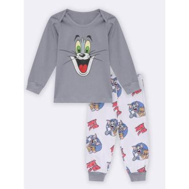Imagem de Pijama Manga Longa Bebê Masculino Tom & Jerry Pop, Grafite, 6A9, Uniss