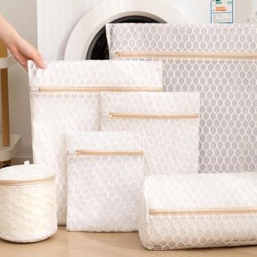 Imagem de Bolsa de lavagem de roupa de malha para máquina de lavar, capa protetora para suéteres de lã, roupas íntimas e delicados, ciclo suave antideformação (M)
