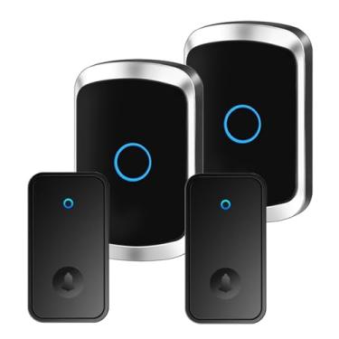 Imagem de Campainha sem fio à prova d'água autoalimentada para casa inteligente sem bateria campainha com campainha receptor remoto de 150 m de toque (cor: Pacote C) (Pacote D)