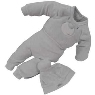 Imagem de Kit Body + Calça + Touca Plush Bebê Menino Paraiso Ref 13032, Azul pas