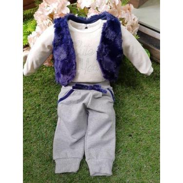 Imagem de - Conjunto Paraiso Bebe Menina Colete + Body + Calça Dig 9149, P ( 3 -