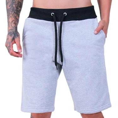 Imagem de Bermuda Moletom Masculina Calção Grande Básico Com Bolsos Fitness Plus Size-Masculino