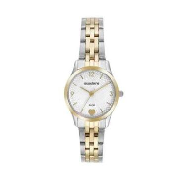 Imagem de Kit Relógio Mondaine Prata e Dourado Feminino 32795LPMKBE3K1-Feminino