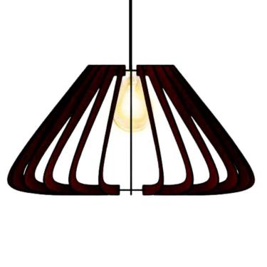 Imagem de Luminária Teto Tipo Pendente Macau Mdf Completa - Cor:preta