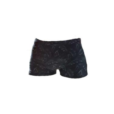 Imagem de Sunga Mash Estampada Mix de Folhas Masculina - Preto