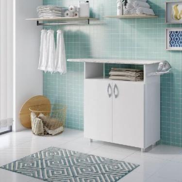 Imagem de Balcão Notável em MDP 2 Portas com Tabua Criativa, Branco