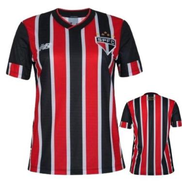 Imagem de Camisa Away São Paulo 2024 Torcedor Feminina Vermelho Branco, Tricolor