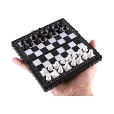 Imagem de Conjunto De Xadrez Magnético Mini Portátil, Tabuleiro De Xadrez De Plá