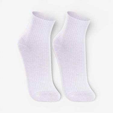 Imagem de Kit Com 2 Pares Meia Lupo Cano Médio Branca, 0900, 34a39