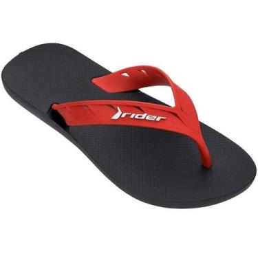 Imagem de Chinelo masculino rider street preto e vermelho 11573 -, Preto, 39