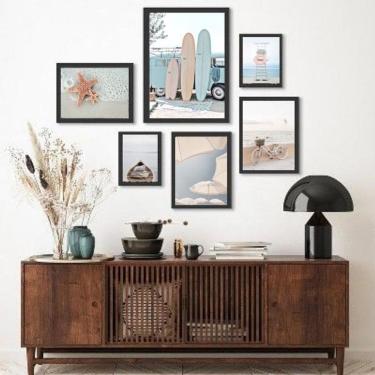 Imagem de Kit Quadros Praia Soft Surf - Vidro | Madeira | Decoração