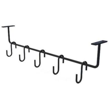 Imagem de Barra Utensílios Cozinha Suporte 5 Ganchos Parede E Móveis