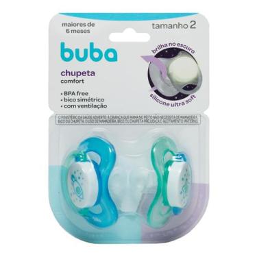Imagem de Kit 2 Chupeta Comfort Buba Tamanho 2 Noturna Foguete