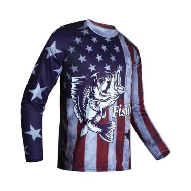 Imagem de Camisa De Pesca Masculina De Verão Anti-UV Manga Longa Com Estampa De 