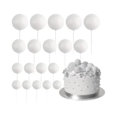 Imagem de Topo De Bolo Dourado E Prateado 20 Peças Decoração Para Aniversário, C