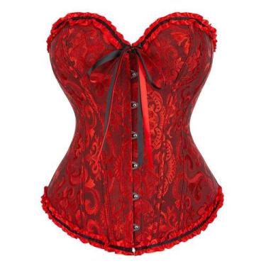 Imagem de Corpete Corset Espartilho Cinta Modela Cintura Floral - Modas Fagundes