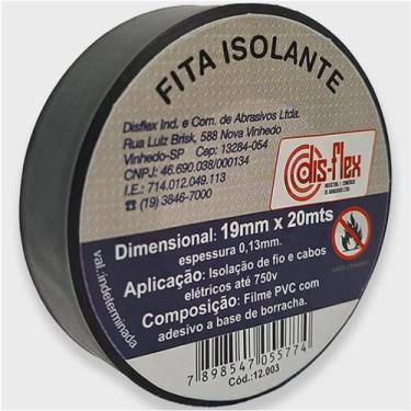 Imagem de Fita Isolante PVC Anti-Chama 20m 12.003 Disflex