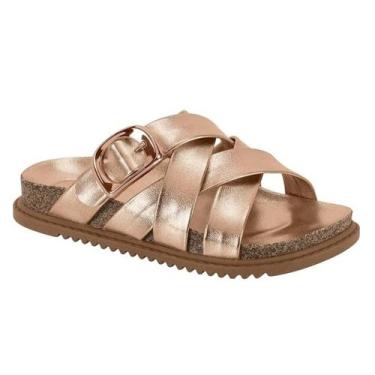 Imagem de Chinelo Infantil Feminino Slide Molekinha  2357114 Cor:Ouro RosadoTama