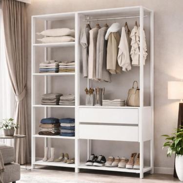 Imagem de Guarda-Roupa Closet Modulado Arizona 2 Gavetas 135cm Multimóveis MP4783