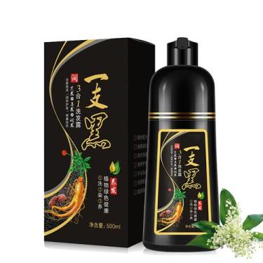 Imagem de Shampoo de tintura de cabelo BELEZALIB Instant Black 500mL para cabelo