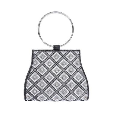 Imagem de Bolsa De Mão Feminina Com Strass E Diamantes Para Noite, Festa De Casa