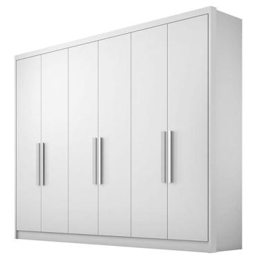 Imagem de Guarda Roupa Casal Linea 6 Portas 8 Gavetas Neve com Nicho – Novo Horizonte