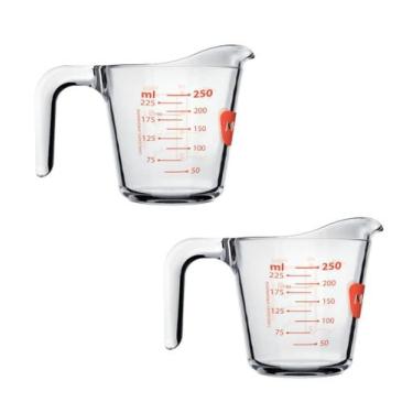 Imagem de Kit 2 Jarras Medidoras Vidro Medidas 250ml Copo Dosador Alça - Nadir F