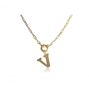 Imagem de Colar Floratta Joias de Letras Banhado em Ouro 18K 50CM Dourado Feminino