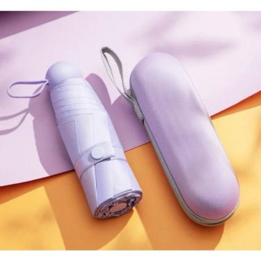 Imagem de Guarda Chuva Mini OEM Cápsula Ultra Light em Tecido Pongee 17cm Roxo Unissex