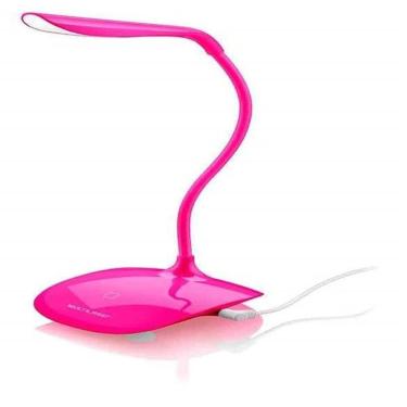 Imagem de Luminária de LED USB 3 Níveis de Luz com Intensidade Ajustável e Design Minimalista Rosa Multilaser