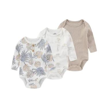 Imagem de Bodies De Manga Longa Para Bebês Meninos E Meninas Com Estampa De Dese