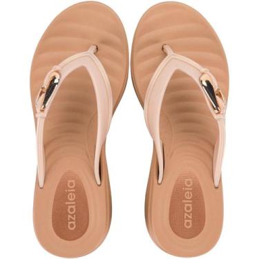 Imagem de Chinelo De Dedo Salteado Azaleia Kiara Tira Grossa Feminino, Bege, 38