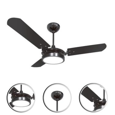 Imagem de Ventilador de Teto 150W Ventex Valen Led 18W Turbo Silencioso Preto Ve