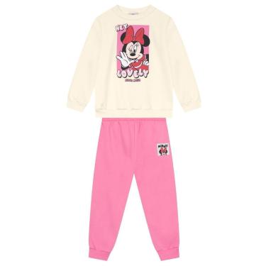 Imagem de Conjunto infantil menina em moletom da Minnie Mouse Brandili-Feminino