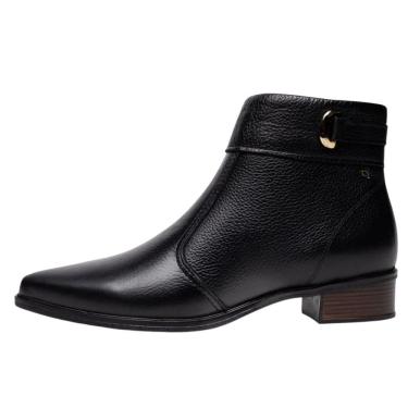 Imagem de Bota Feminina Salto Baixo Conforto Resistente Couro Pegada