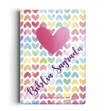 Imagem de Bíblia ACF - Capa semi luxo coração color