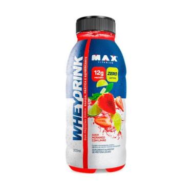 Imagem de Whey Drink 300ml Isolado Max Titanium, Morango com limão