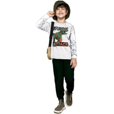 Imagem de Conjunto Infantil Moletom Inverno Menino Inverno Dinossauro - anjo da 