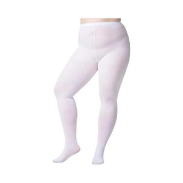 Imagem de Meia-calça De Dança Branca plus Size 3XL Para Mulheres, Meias De Nylon