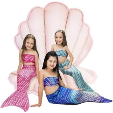 Imagem de Fantasia Infantil Sereia Mar Encantado Para Festa Luxo, Verde, p